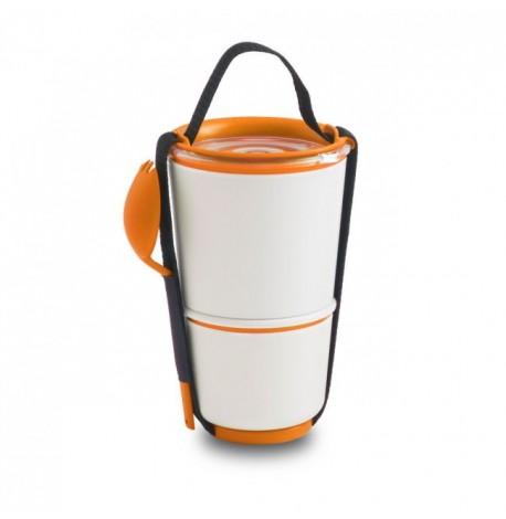 Ланч бокс Lunch Pot Black+Blum (белый-оранжевый)