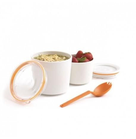 Ланч бокс Lunch Pot Black+Blum (белый-оранжевый)