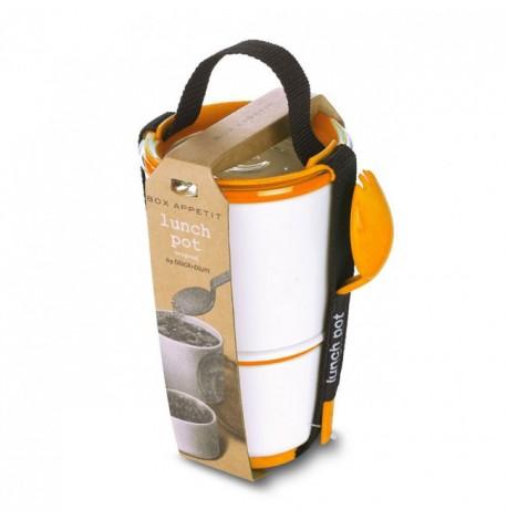 Ланч бокс Lunch Pot Black+Blum (белый-оранжевый)