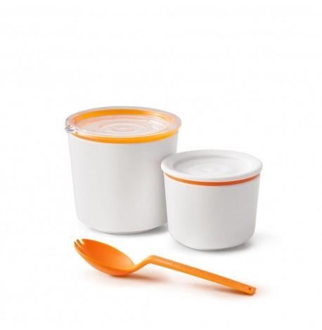 Ланч бокс Lunch Pot Black+Blum (белый-оранжевый)