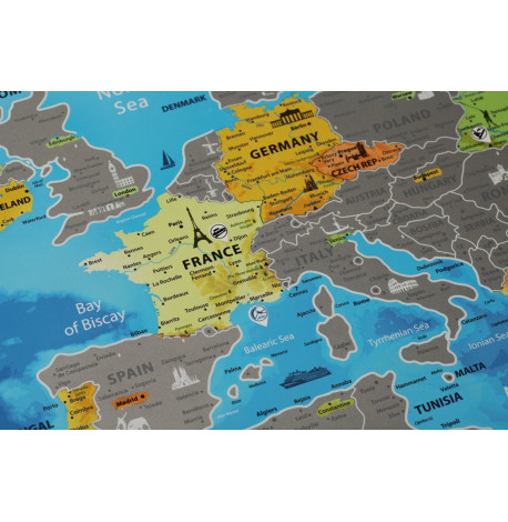 Скретч-карта Европы Discovery Map Europe (английский язык) в тубусе