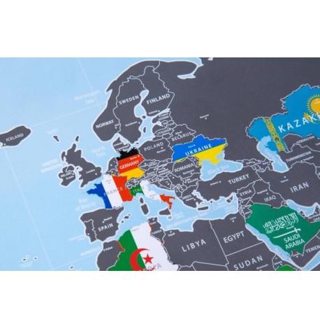 Скретч-карта світу з прапорами Discovery Map World Flags (англійська мова) в тубусі