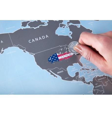 Скретч-карта світу з прапорами Discovery Map World Flags (англійська мова) в тубусі