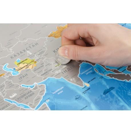 Скретч-карта світу Discovery Map World Silver (українська мова) в тубусі