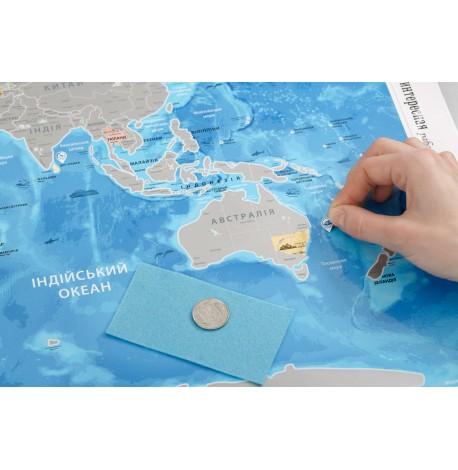 Скретч-карта світу Discovery Map World Silver (українська мова) в тубусі