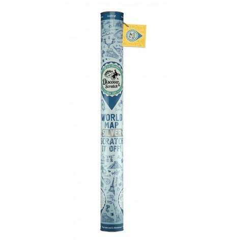 Скретч-карта світу Discovery Map World Silver (англійська мова) в тубусі