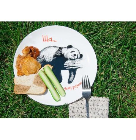 Тарелка с пандой «Ща... только возьму разгон»
