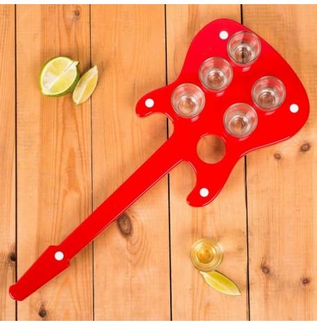 Набор для шотов: поднос с рюмками Guitray Rocket Design