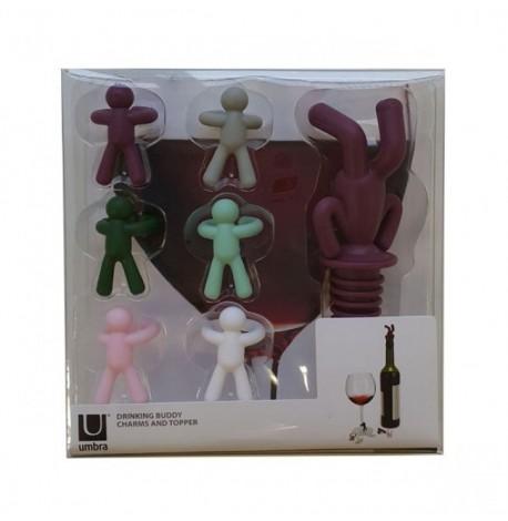 Стоппер для пляшок і набір маркерів для келихів Drinking Buddy Umbra
