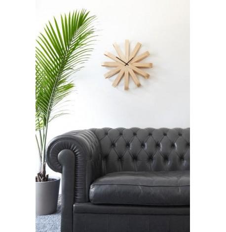Настінний годинник з дерева Ribbonwood Umbra, 51 см
