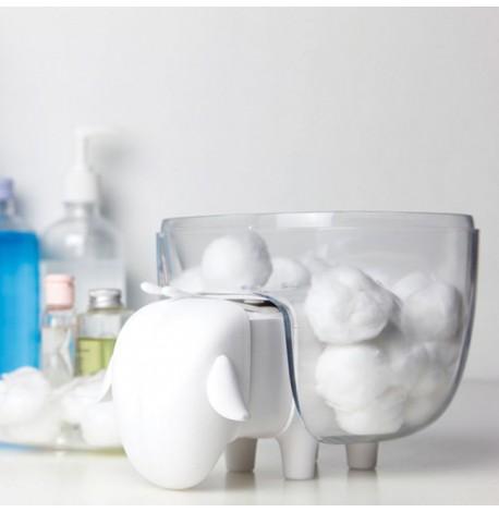 Контейнер для ватних паличок і дисків Sheepshape Cotton Box Qualy (білий-прозорий)