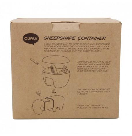 Контейнер для ватних паличок і дисків Sheepshape Cotton Box Qualy (білий-чорний)