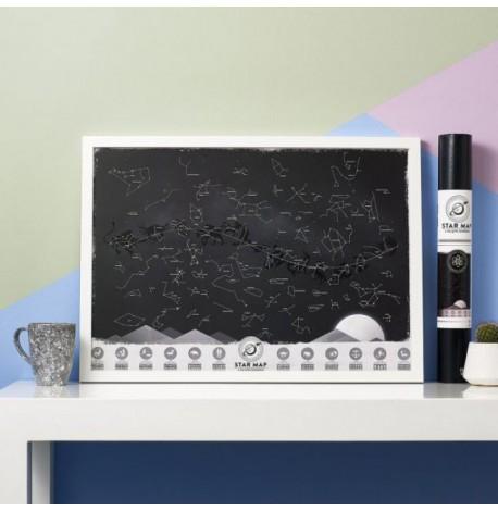 Светящаяся карта звездного неба Star Map Luckies (английский язык) в тубусе
