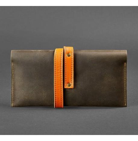 Шкіряний тревел-кейс Voyager 1.0 (темно-коричневий з помаранчевим)