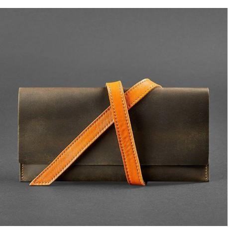 Шкіряний тревел-кейс Voyager 1.0 (темно-коричневий з помаранчевим)