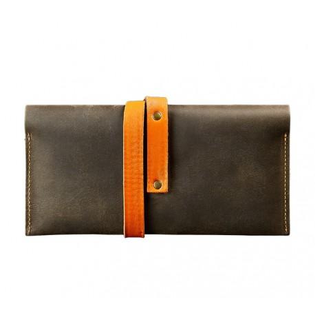 Шкіряний тревел-кейс Voyager 1.0 (темно-коричневий з помаранчевим)