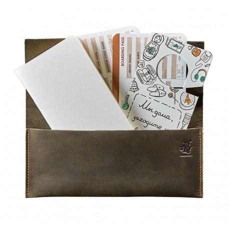 Шкіряний тревел-кейс Voyager 1.0 (темно-коричневий з помаранчевим)