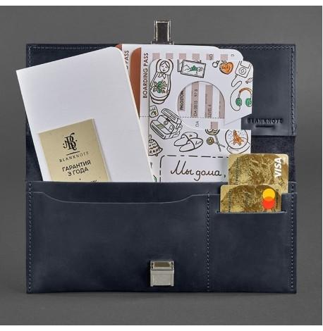 Шкіряний тревел-кейс Journey 2.0 (темно-синій) шкіра Crazy Horse