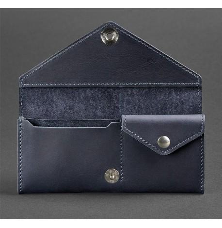 Гаманець жіночий з натуральної шкіри Керрі 1.0 (синій)