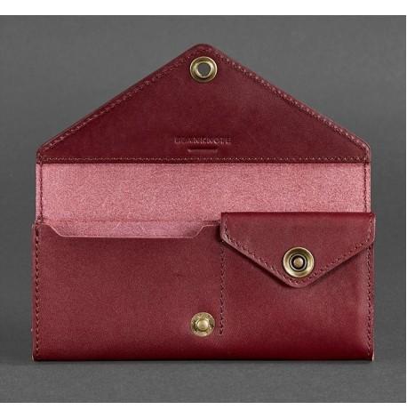 Кошелек женский из натуральной кожи Керри 1.0 (кожа krast) бордовый