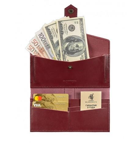 Портмоне з натуральної шкіри 3.0 (бордове) шкіра Krast