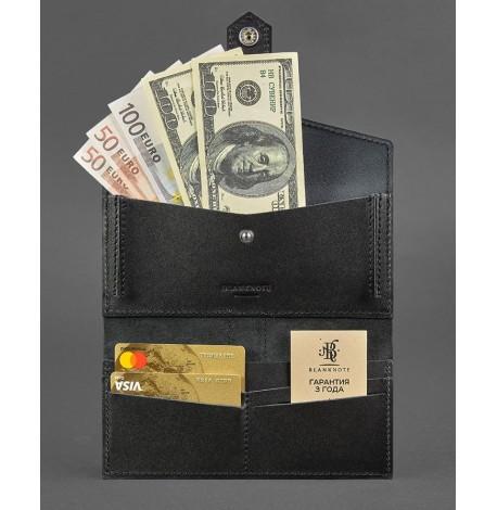 Портмоне из натуральной кожи  3.0 (черное) кожа Krast