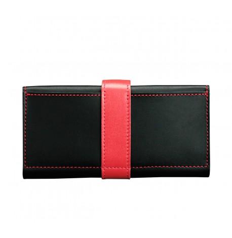Портмоне з натуральної шкіри 3.0 (чорне з червоним)
