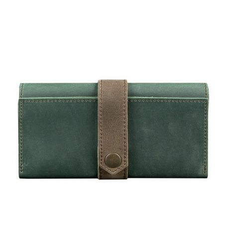 Портмоне из натуральной кожи  3.0 (зеленое-коричневое)