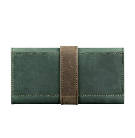 Портмоне из натуральной кожи  3.0 (зеленое-коричневое)