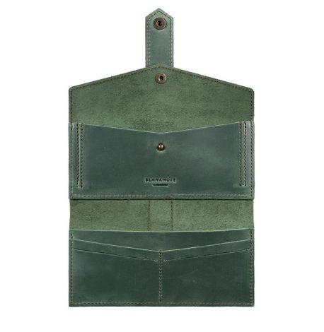 Портмоне из натуральной кожи  3.0 (зеленое-коричневое)