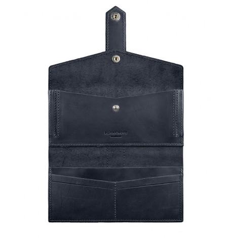 Портмоне з натуральної шкіри 3.0 (темно-синє) шкіра Crazy Horse