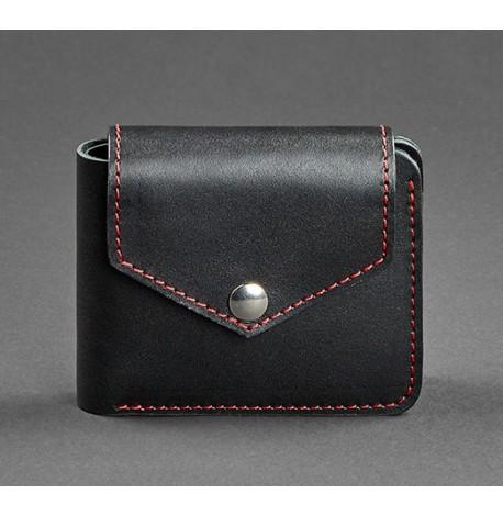 Портмоне з натуральної шкіри 4.2 (чорне з червоним)