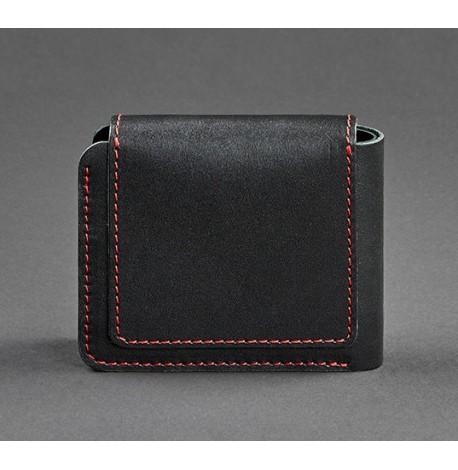 Портмоне з натуральної шкіри 4.2 (чорне з червоним)