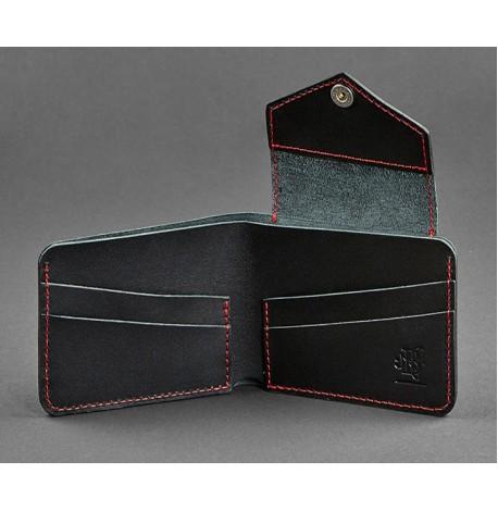 Портмоне з натуральної шкіри 4.2 (чорне з червоним)