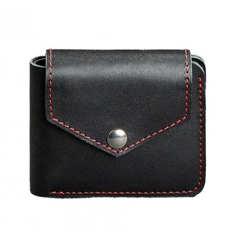 Портмоне з натуральної шкіри 4.2 (чорне з червоним)