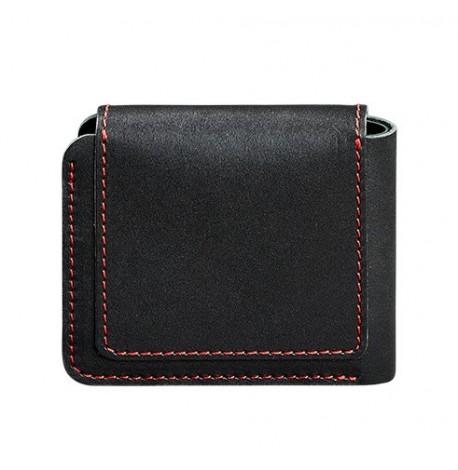 Портмоне з натуральної шкіри 4.2 (чорне з червоним)