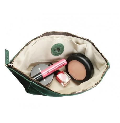 Косметичка из натуральной кожи (зеленая) кожа Crazy Horse