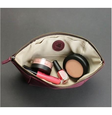 Косметичка из натуральной кожи (бордовая) кожа Crazy Horse