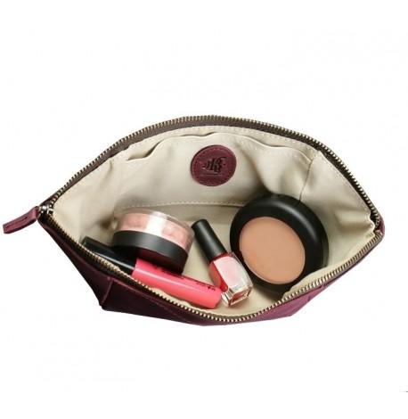 Косметичка из натуральной кожи (бордовая) кожа Crazy Horse