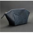 Косметичка из натуральной кожи (темно-синяя) кожа Crazy Horse