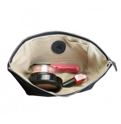 Косметичка из натуральной кожи (темно-синяя) кожа Crazy Horse