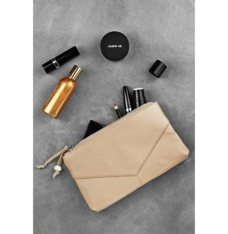 Косметичка из натуральной кожи "Крем-брюле" (бежевая)