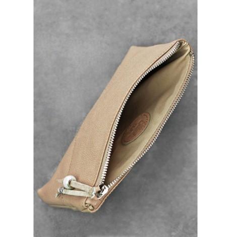 Косметичка из натуральной кожи "Крем-брюле" (бежевая)