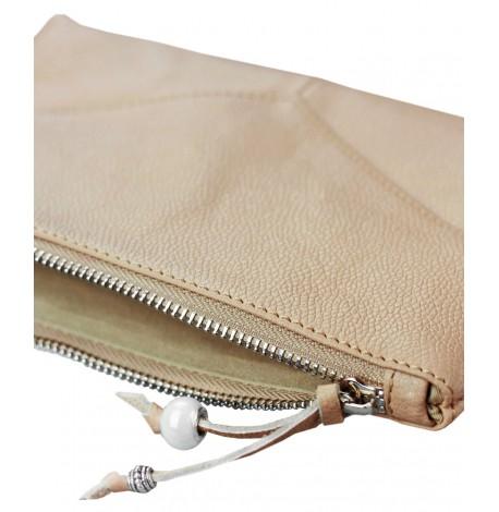 Косметичка из натуральной кожи "Крем-брюле" (бежевая)
