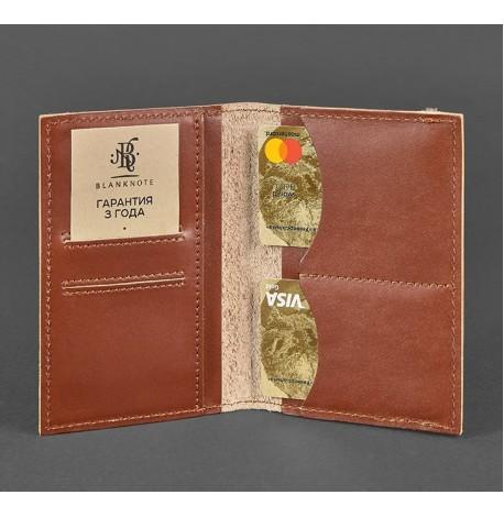 Обкладинка для паспорта зі шкіри 2.0 (світло-коричнева)