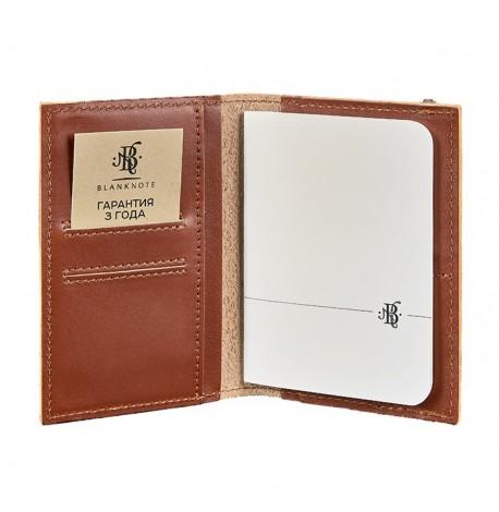 Обкладинка для паспорта зі шкіри 2.0 (світло-коричнева)