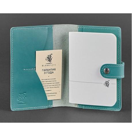 Обкладинка для паспорта зі шкіри 3.0 (бірюзова)