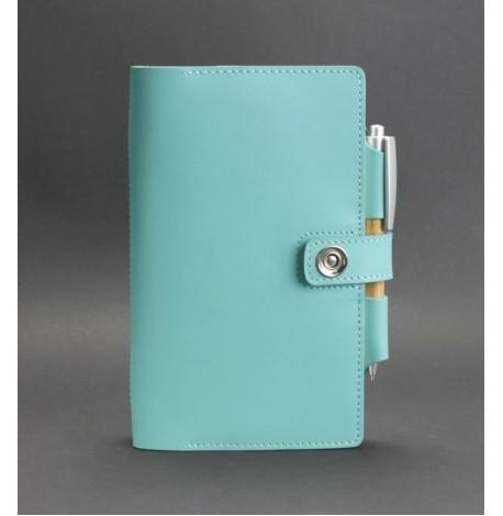 Кожаный блокнот софт-бук 4.0 A5 mini (бирюзовый)