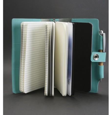 Кожаный блокнот софт-бук 4.0 A5 mini (бирюзовый)