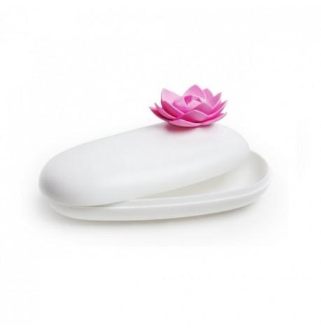 Шкатулка для мелочей Lotus Pebble Box Qualy (белый-розовый)